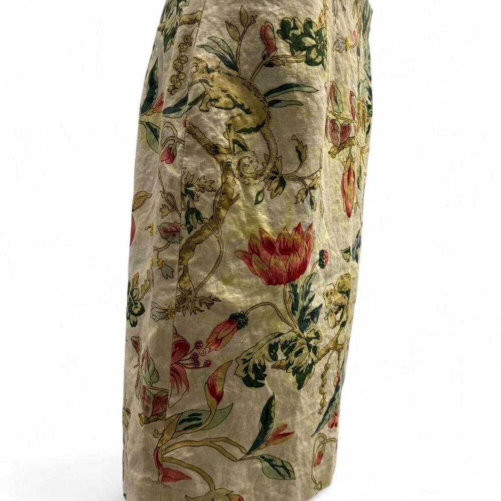 Cream linen midi skirt - Picture 2 of 6